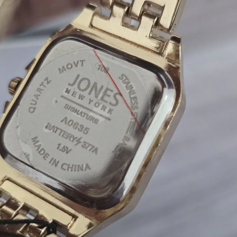 Jones New York Women's Gold-Tone Crystal Watch & Matching Bracelet Set